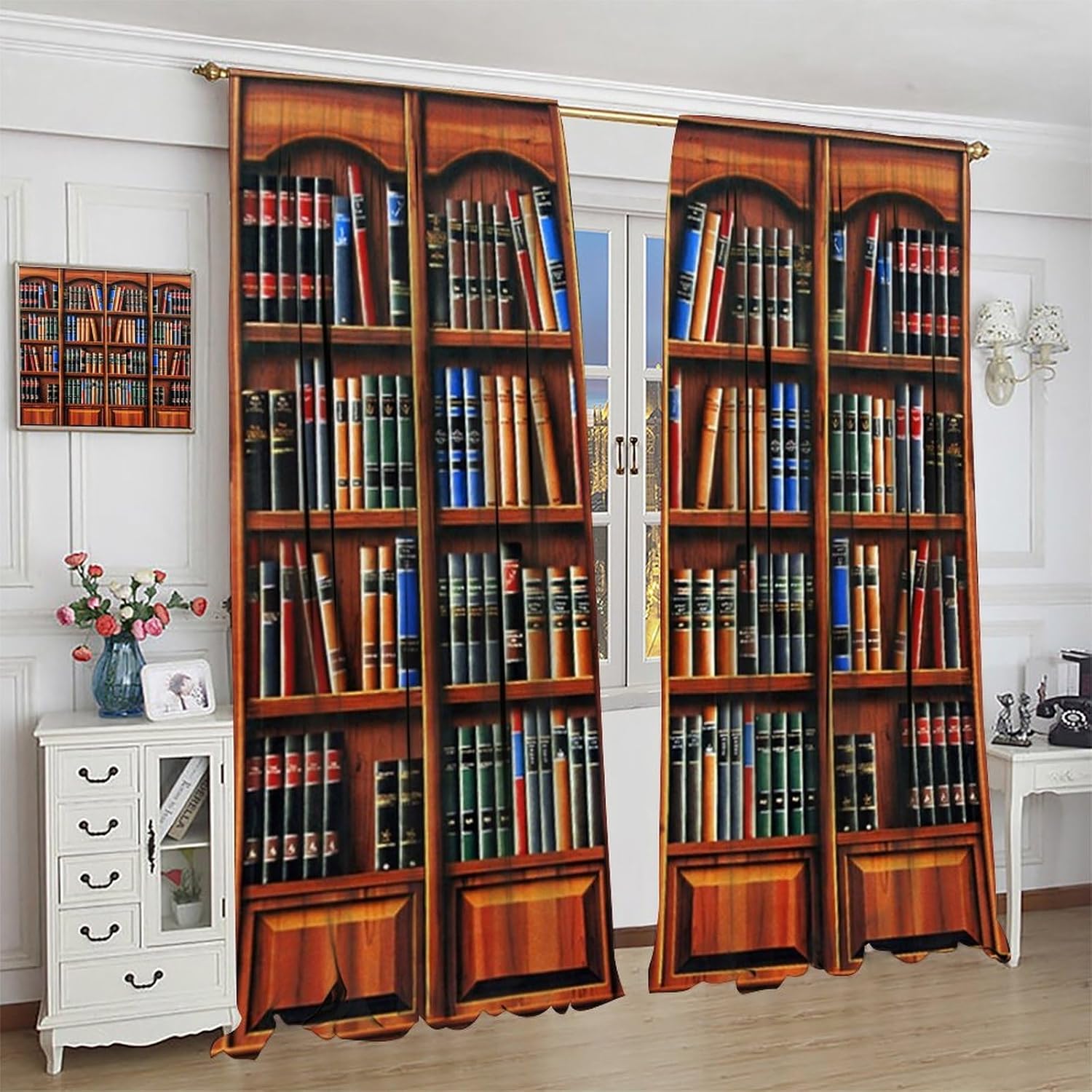 Retro Bookcase Curtains,Vintag - Japanese Lifestyle Books avis et prix