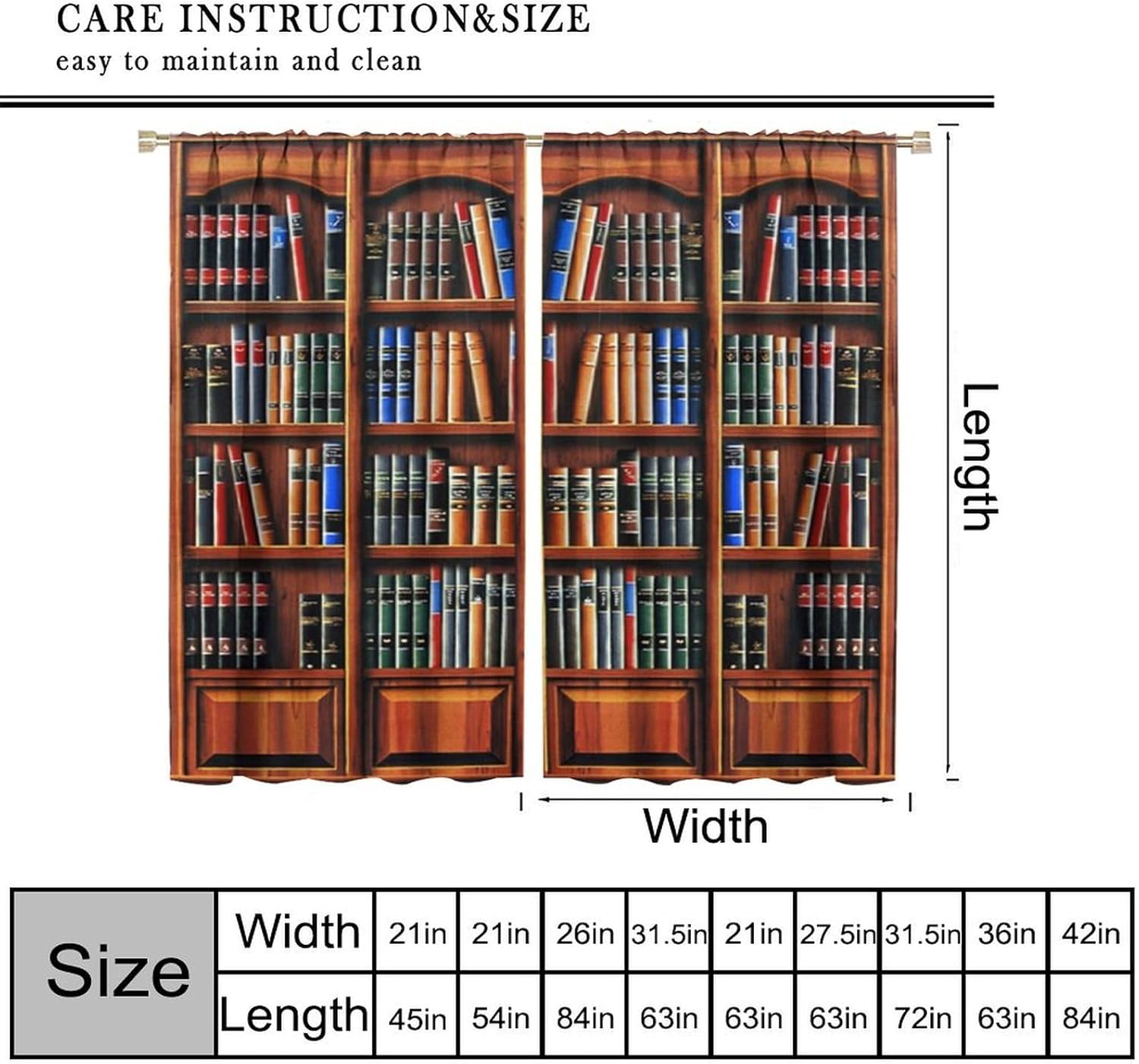 Retro Bookcase Curtains,Vintag - Japanese Lifestyle Books avis et prix